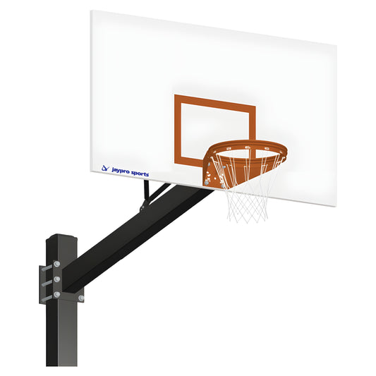 Jaypro Titan Basketball System (6"x 6" Pole with 6' Offset) 72" Steel Backboard (Surface Mount)