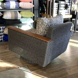 Jensen Outdoor Swivel Lounge Chair in Gray Weave with Bodhi Char Fabric - 12038901