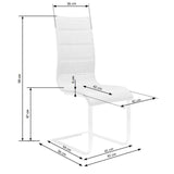 Maxima House Dining Set DIEGO 7 pcs. white modern glossy Dining Table with 2 self-starting leaves plus 6 chairs - HU0025K-104 - Backyard Provider