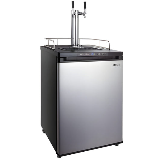 Kegco 24" Wide Tap Stainless Steel Built-In Digital Left Hinge Kegerator with Kit - HK38BSU-L-1
