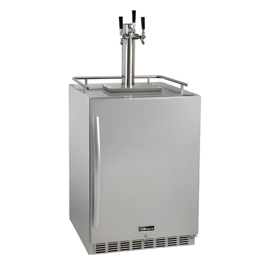Kegco 24" Wide All Stainless Steel Outdoor Built-In Left Hinge Kegerator with Kit - HK38SSU-L-1