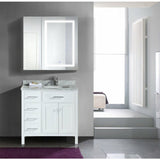 Krugg Svange 3636R  36" X 36" LED Bi-View Medicine Cabinet with Dimmer & Defogger SVANGE3636R
