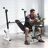 Marcy Olympic Weight Bench, Home Gym Exercise Equipment Workout Machine, White - 323797