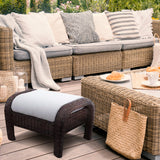Four Seasons Courtyard Montego Bay Set of 2 Ottomans with Ivory Olefin Cushions - 396115