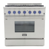 Kucht Professional 36 in. 5.2 cu ft. Natural Gas Range with Silver Knobs - KRG3618U-S