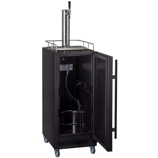 15 Wide Cold Brew Coffee Single Tap Black Commercial Kegerator - ICS15BBRNK