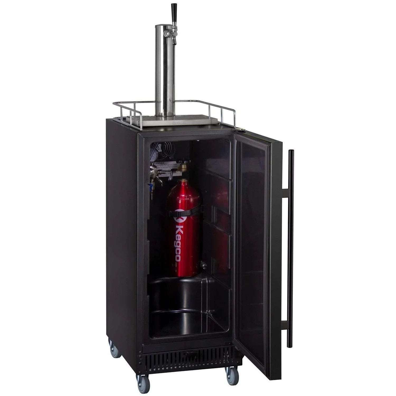 15 Wide Cold Brew Coffee Single Tap Black Commercial Kegerator - ICS15BBRNK