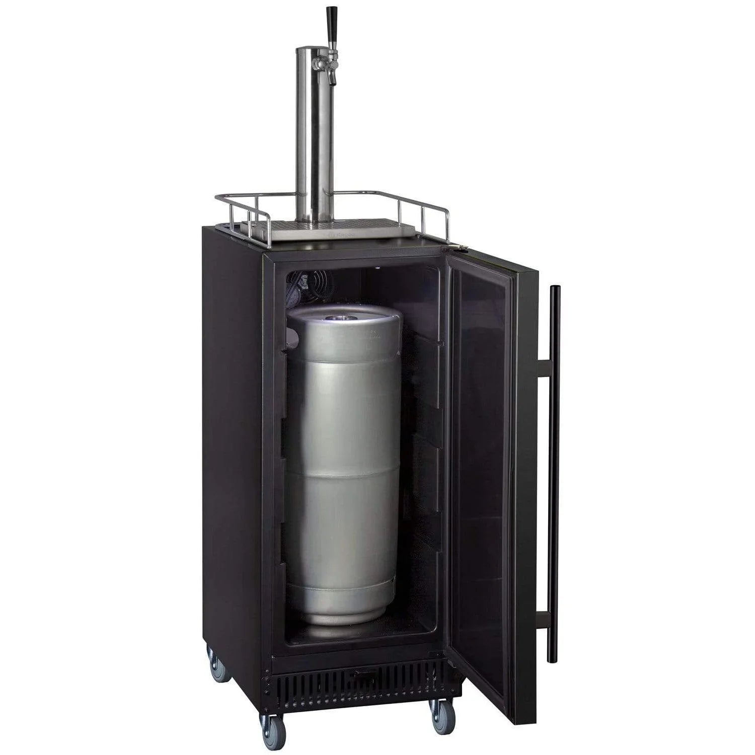 15 Wide Cold Brew Coffee Single Tap Black Commercial Kegerator - ICS15BBRNK