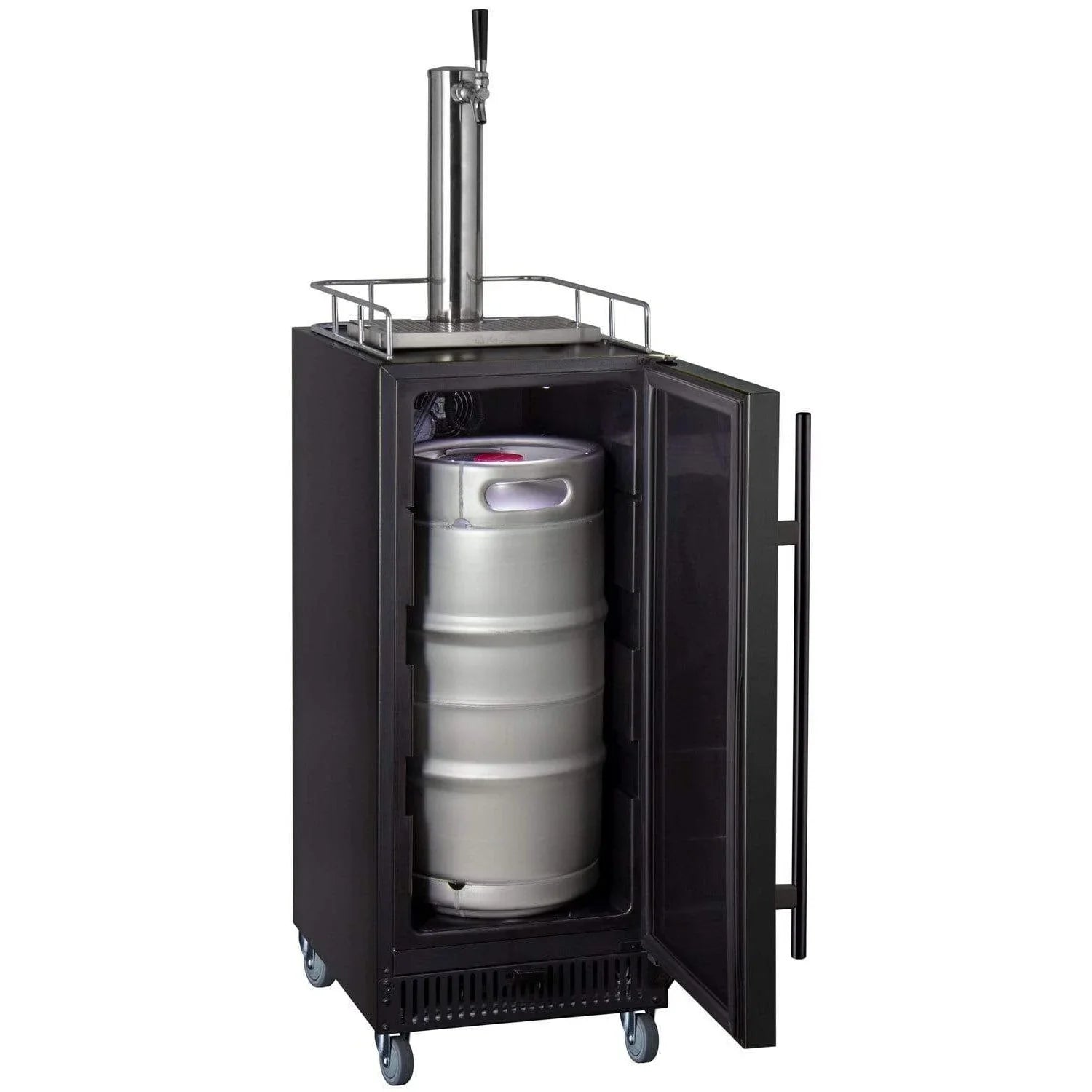 15 Wide Cold Brew Coffee Single Tap Black Commercial Kegerator - ICS15BBRNK