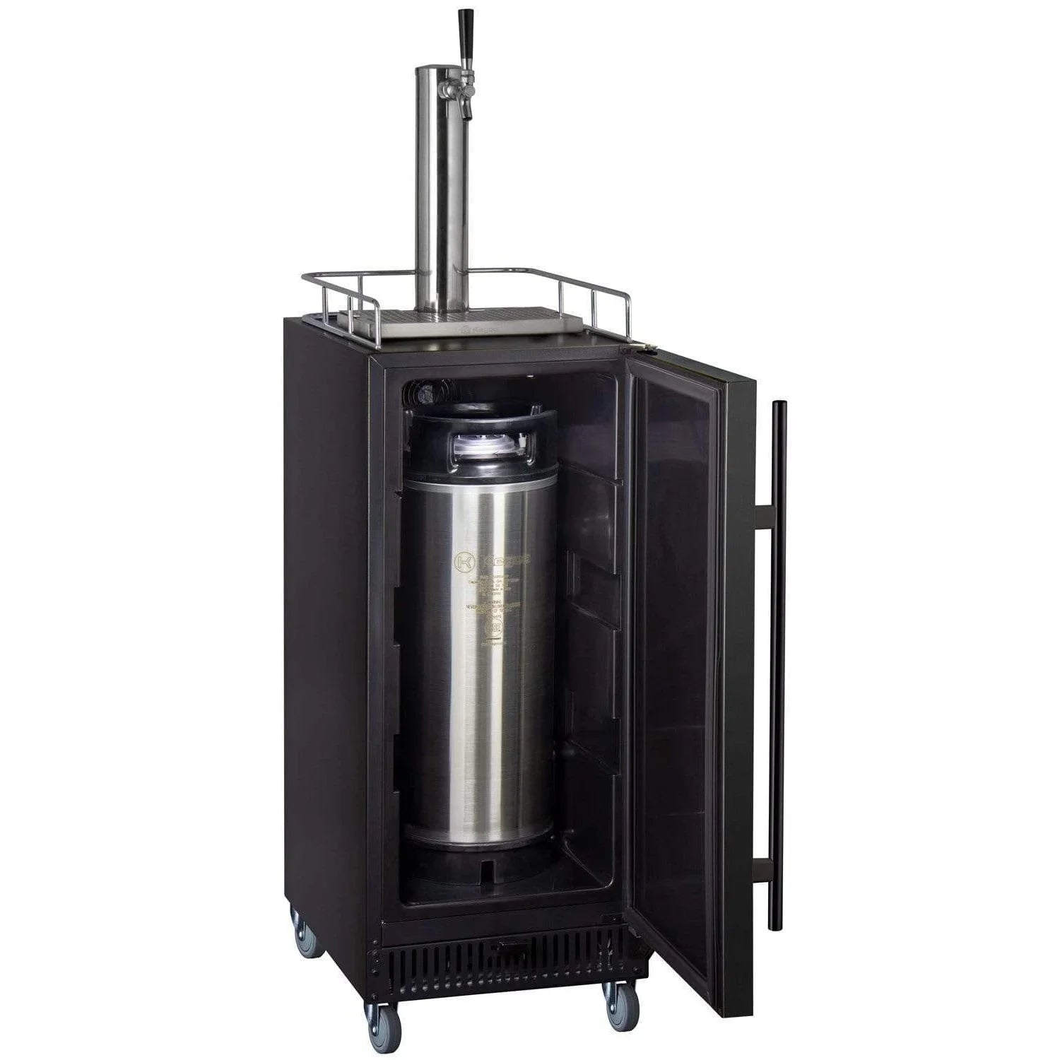 15 Wide Cold Brew Coffee Single Tap Black Commercial Kegerator - ICS15BBRNK