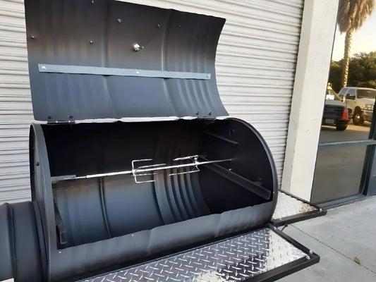 Moss Grills Single Barrel Grill Smoker / Charcoal, Rotisserie - 104