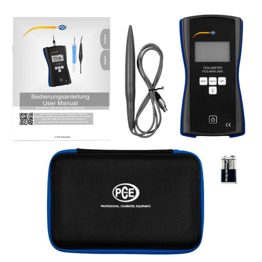 PCE 0 - 24,000G Portable Axial Magnetometer Gauss Magnetic Field Meter - PCE-MFM 2400+