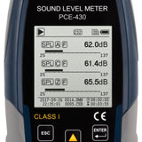 PCE 430 Class 1 Decibel Sound Meter (22 - 136dB) - PCE-430