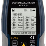 PCE 430 Class 1 Decibel Sound Meter (22 - 136dB) - PCE-430
