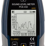 PCE 432 Class 1 Decibel Sound Meter with GPS (22 - 136dB) - PCE-432