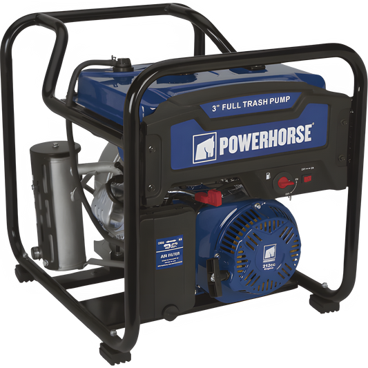 Powerhorse Full Trash 3" Water Pump Extended Run 197 GPM - 750127
