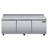 Maxx Cold V-Series 3 Door Refrigerated Sandwich and Salad Prep Station, in Stainless Steel - MVR72SHC