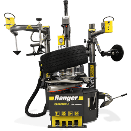 Ranger R80EX Tilt Back Tire Changer Dual-Tower Assist 34" Clamping Capacity Gray-Yellow - 5140139