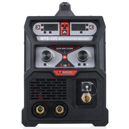 Amico Electric MTS-205 100-250V Dual Voltage 205 Amp MIG MAG Flux-cored Lift TIG Stick Arc 3-in-1 DC Inverter Welder New - Backyard Provider