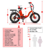 Sunpie Curved Rods 500W Electric Bike 20"x4.0 Fat Tires, Shimano 7-Speed - EG-YX02-orange
