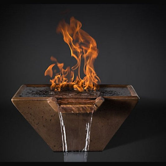 Slick Rock 22" Cascade Square Fire on Water with Copper Spillway & Electronic Ignition - KCC22SSPCEING