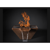 Slick Rock 34" Cascade Square Fire Bowl, Copper Spillway, Electronic Ignition – KCC34SPSCCEING