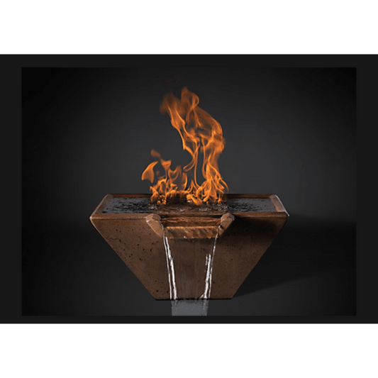 Slick Rock 34" Cascade Square Fire Bowl, Copper Spillway, Electronic Ignition – KCC34SPSCCEING