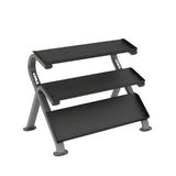 TKO Rubber Hex Dumbbell Set with 3-Tier Horizontal Rack - S890-SXRE15