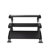 TKO Rubber Hex Dumbbell Set with 3-Tier Horizontal Rack - S890-SXRE15