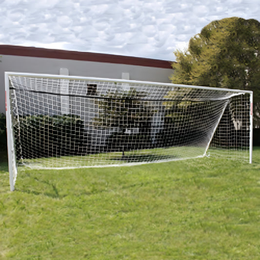 Trigon Sports Soccer Goal 6 x 12 ft. Portable & Round Powder Coated White with Net - SG3612N