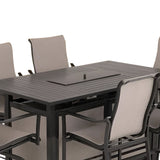 Four Seasons Courtyard Manhattan 6 Piece Patio High Chair Dining Furniture, Gray - 396140