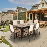 Four Seasons Courtyard Manhattan 6 Piece Patio High Chair Dining Furniture, Gray - 396140