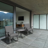 Four Seasons Courtyard Gramercy Sturdy Steel 3 Piece Rocking Bistro Set, Gray - 396145