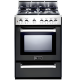 Verona - 24" Gas Range - 4 Burners - Stainless Steel, White, Matte Black - VEFSGG244NSS
