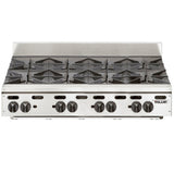 Vulcan VHP848 48” Heavy Duty Countertop 8-Burner Natural Gas Hot Plate - 240,000 BTU - VHP848
