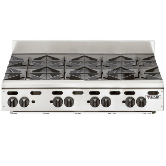 Vulcan VHP848 48” Heavy Duty Countertop 8-Burner Natural Gas Hot Plate - 240,000 BTU - VHP848