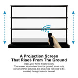 VIVIDSTORM Pearl White Cinema Plus Motorized Tension Floor Rising Projector Screen
