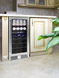 Vinotemp 15-Inch Outdoor Dual-Zone Wine & Beverage Cooler - VT-OUTDR15GD
