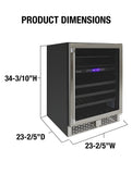 Vinotemp 24-Inch Outdoor Dual-Zone Wine & Beverage Cooler - VT-OUTDR24GD