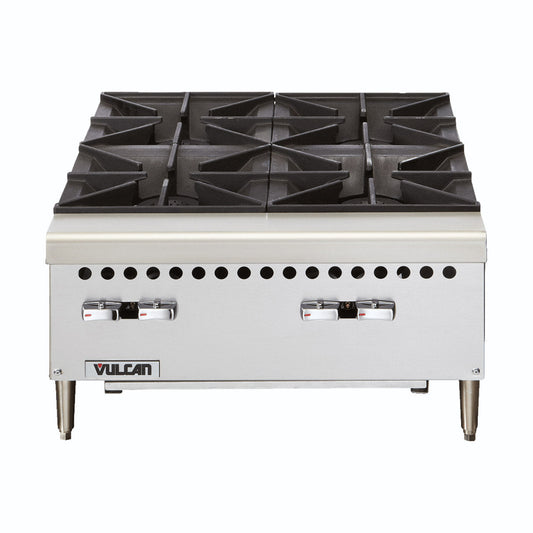 Vulcan VCRH24 Restaurant Series Liquid Propane 24” Countertop 4-Burner Gas Hot Plate - 100,000 BTU - VCRH24-1C LP