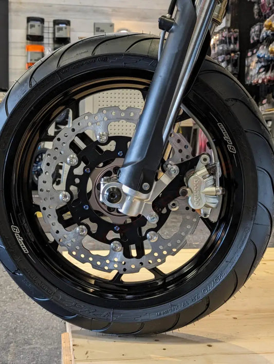 Warp9 Switch Stark Varg Black/Magnesium Supermoto Kit - 120/70ZR17