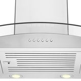 Alpine ZLINE Alpine Series Ducted Wall Mount Range Hood in Stainless Steel and Glass (ALP70WL) - ALP70WL-36
