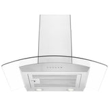 Alpine ZLINE Alpine Series Ducted Wall Mount Range Hood in Stainless Steel and Glass (ALP70WL) - ALP70WL-36